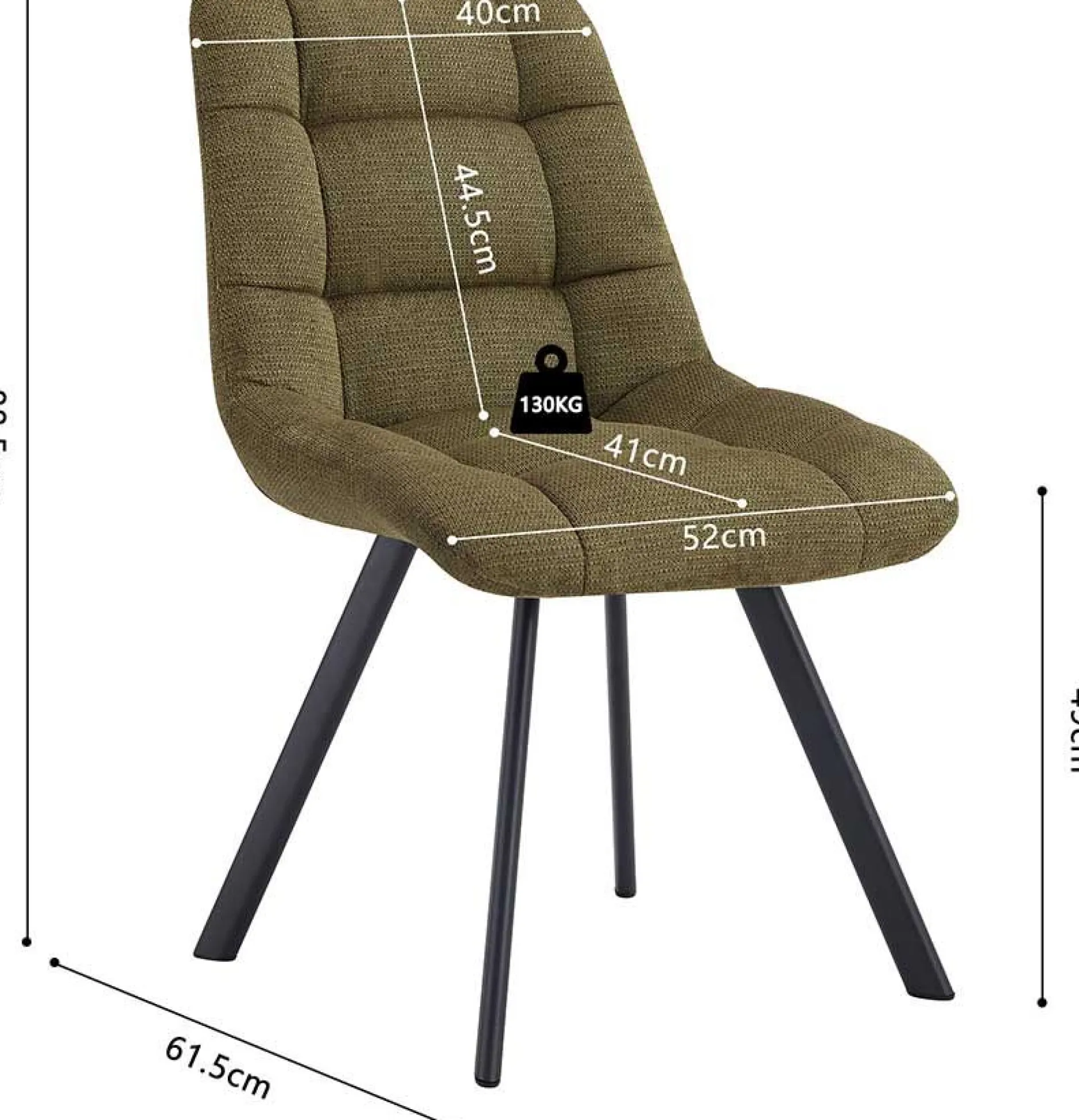 Stuhl Lizzy | 52 x 62 x 89 cm | Grün