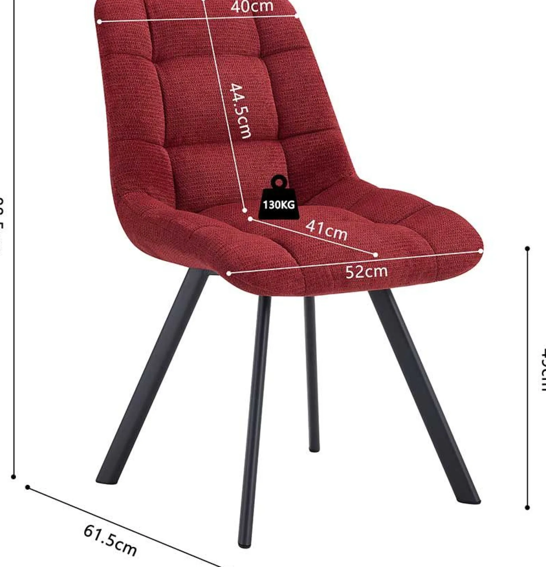 Stuhl Lizzy | 52 x 62 x 89 cm | Rot