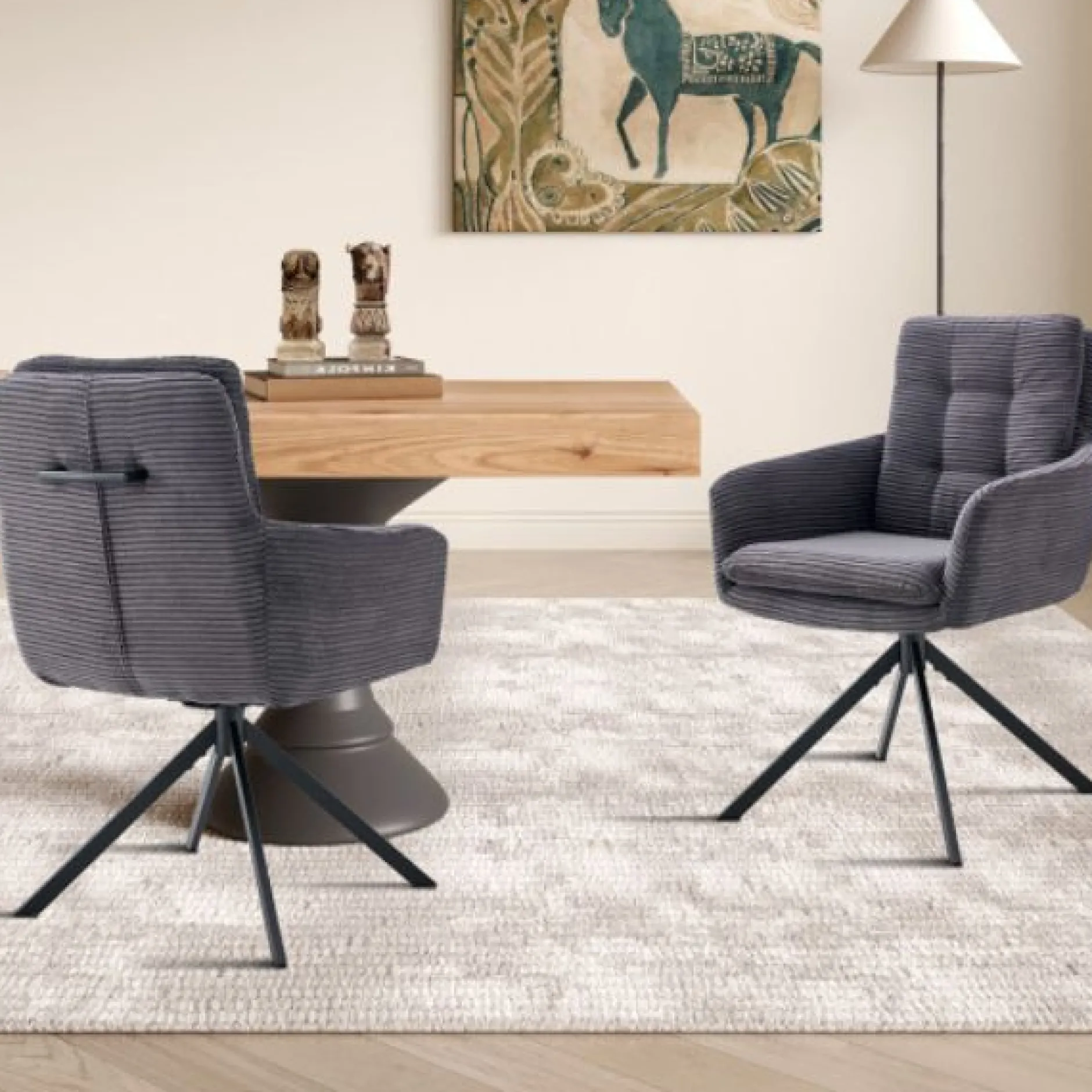 Stuhl Luna | 61 x 67 x 92 cm | Dunkelgrau