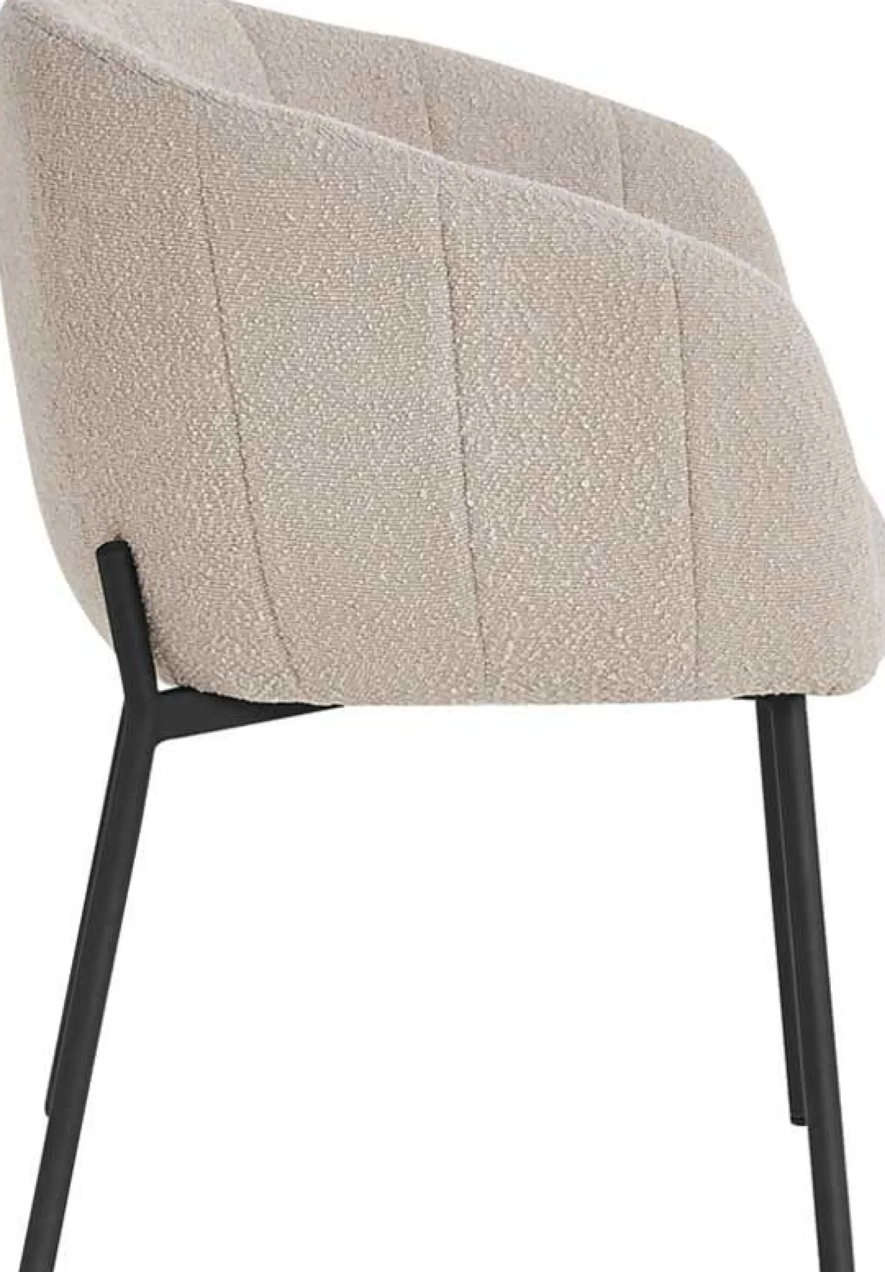 Stuhl Sevilla Bouclé Sand | Metallbeine H-H 79 x B-L 57 x T-P 62 cm