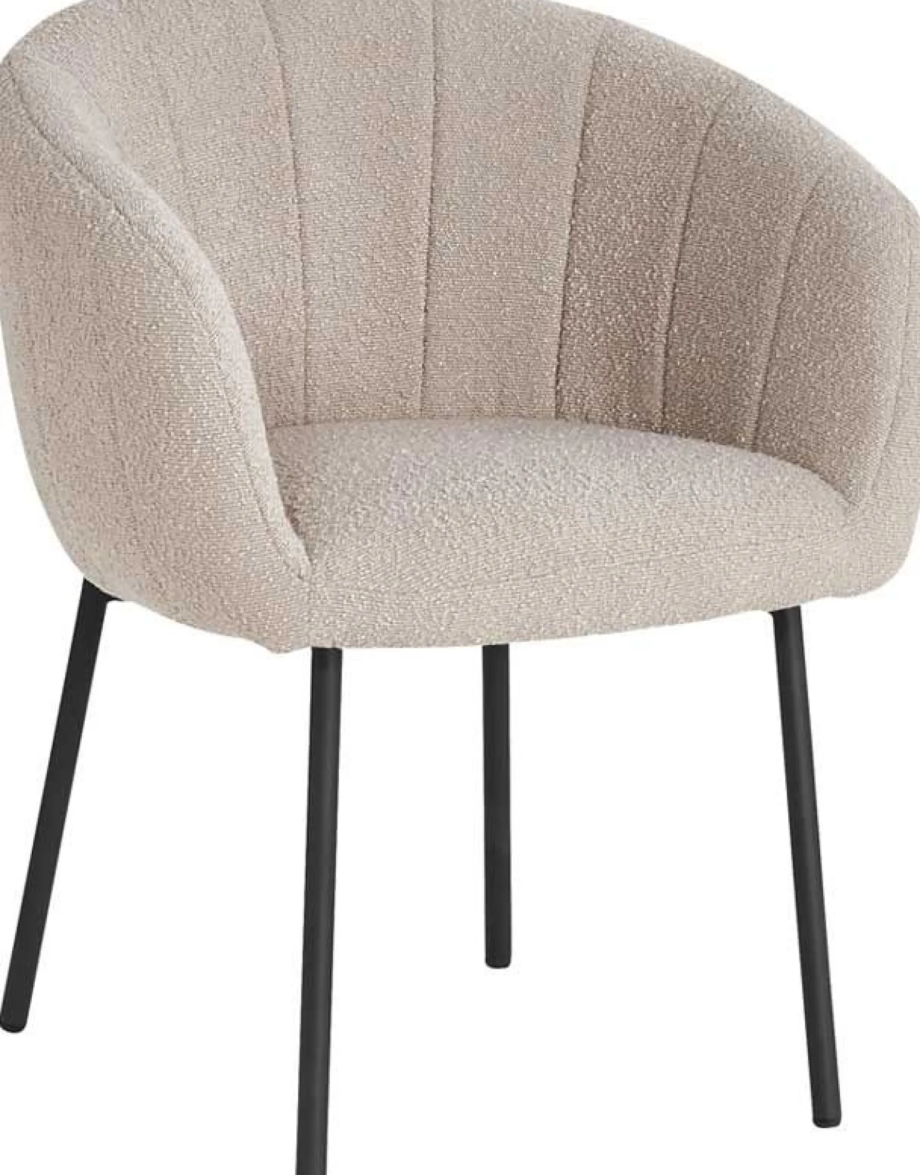 Stuhl Sevilla Bouclé Sand | Metallbeine H-H 79 x B-L 57 x T-P 62 cm