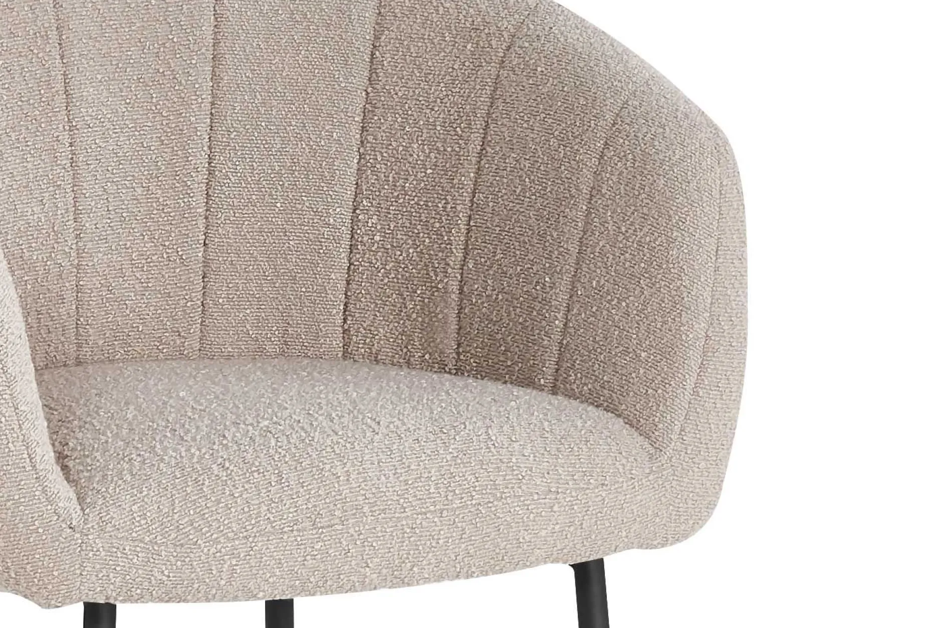 Stuhl Sevilla Bouclé Sand | Metallbeine H-H 79 x B-L 57 x T-P 62 cm