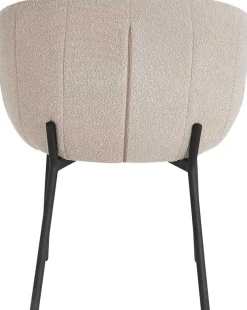 Stuhl Sevilla Bouclé Sand | Metallbeine H-H 79 x B-L 57 x T-P 62 cm