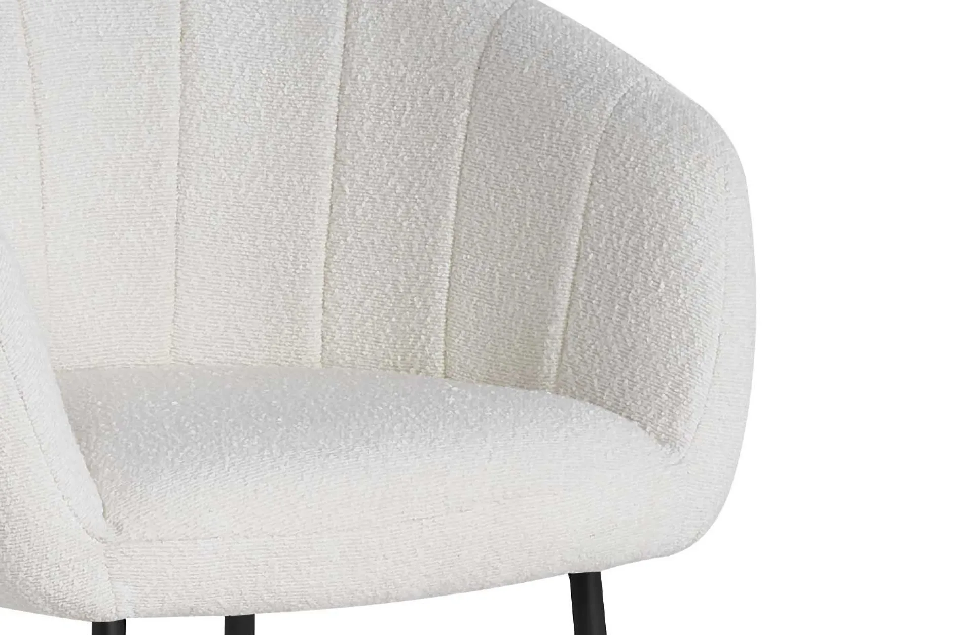 Stuhl Sevilla Bouclé-Stoff | Metallbeine | weiß