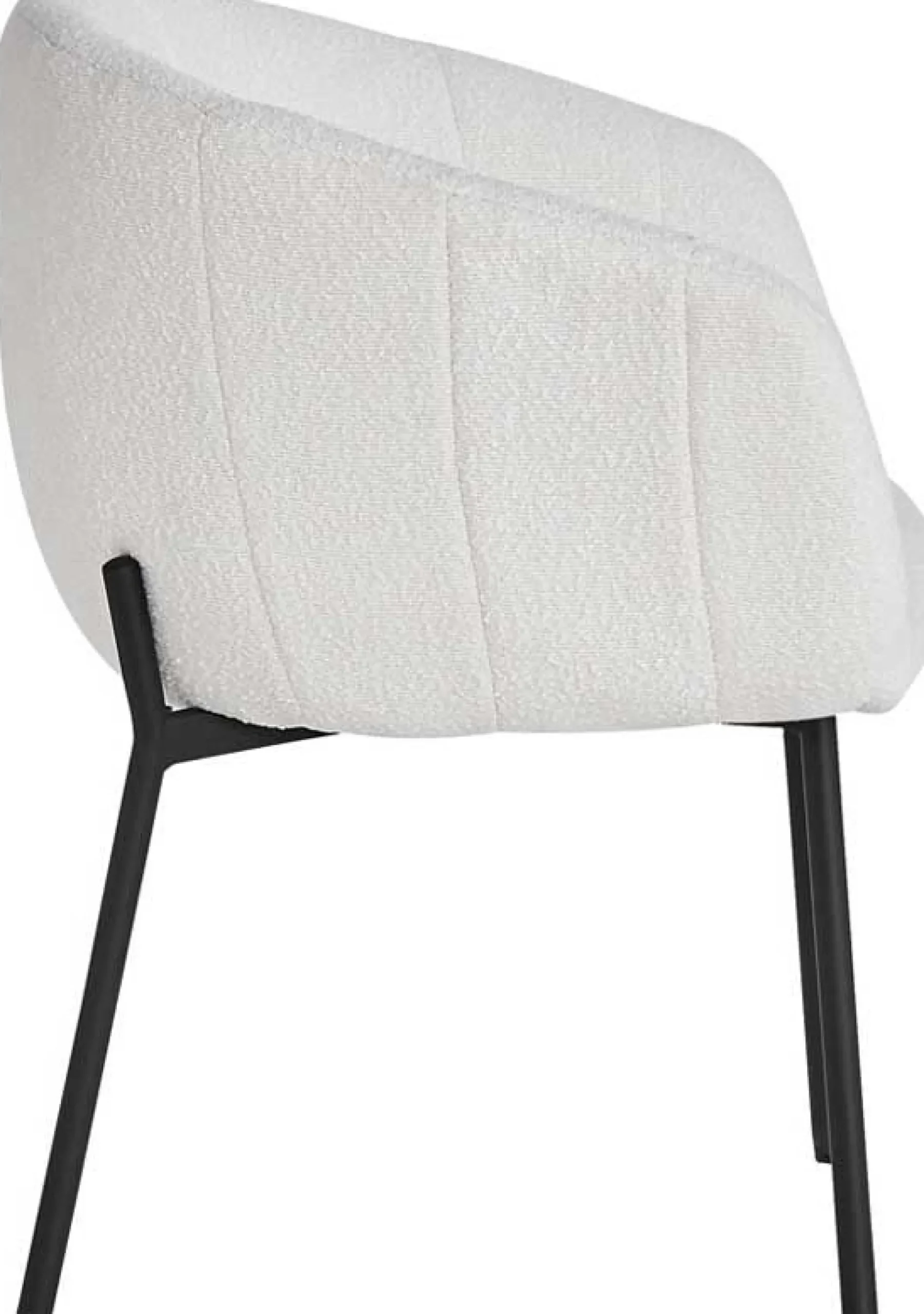 Stuhl Sevilla Bouclé-Stoff | Metallbeine | weiß