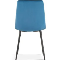 Stuhl Willie velours - blau/schwarz