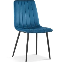 Stuhl Willie velours - blau/schwarz