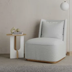 Stylish Woody Fashion Beistelltisch | 18mm Dicke | 40x47x40 cm | 15 kg Kapazität | Eiche weiß