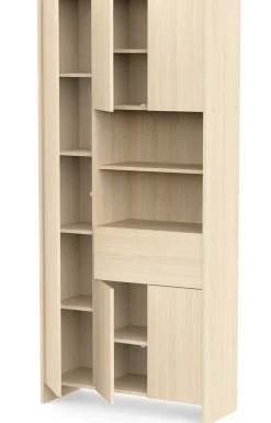Säulenschrank Cougar - 84x33x185cm - 5 Türen und 1 Schublade - Eiche
