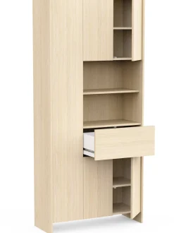Säulenschrank Cougar - 84x33x185cm - 5 Türen und 1 Schublade - Eiche