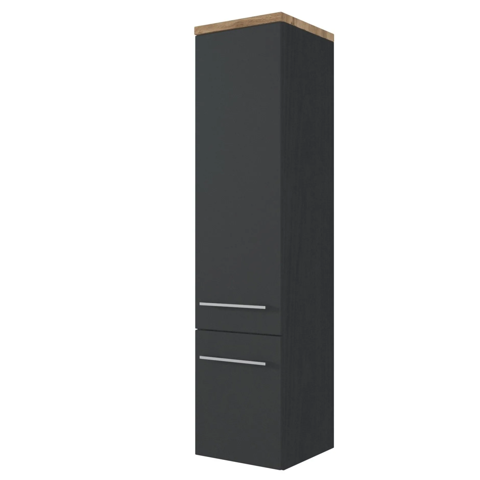 Säulenschrank Dasa mit 2 Türen - graphit/mattgrau