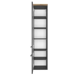 Säulenschrank Dasa mit 2 Türen - graphit/mattgrau