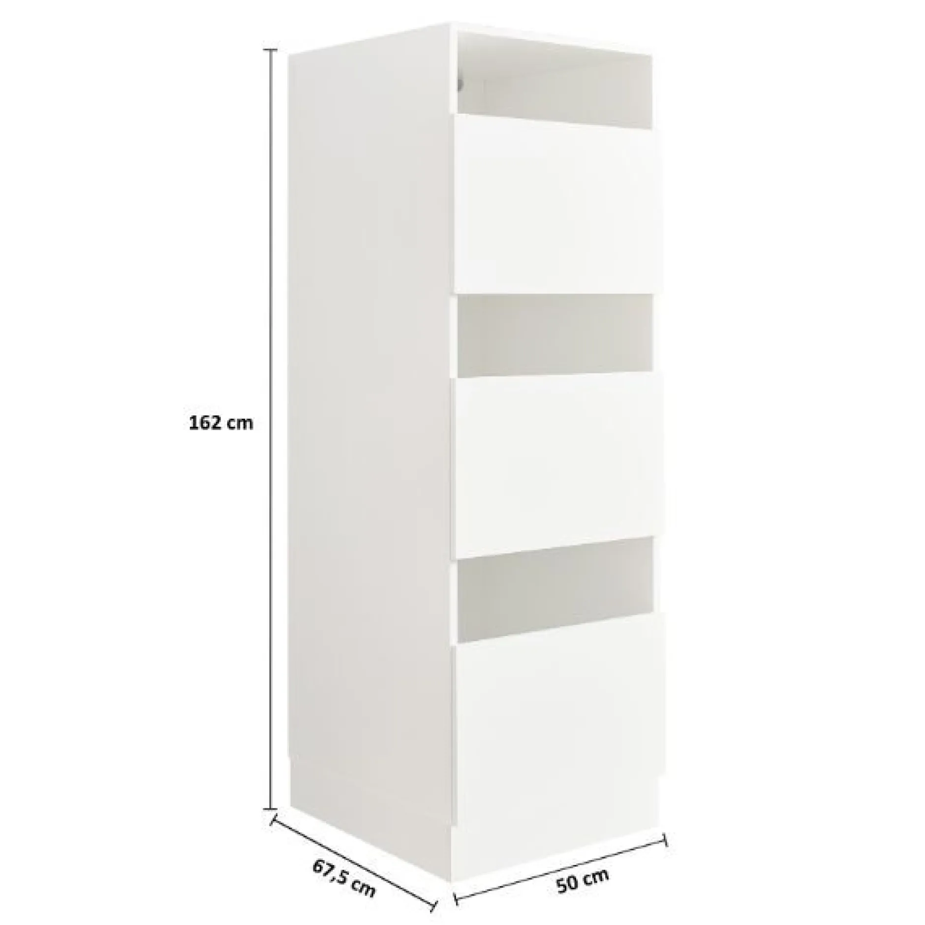 Säulenschrank für Waschmaschine Laundreezy | 50 x 68 x 162 cm | Weiß