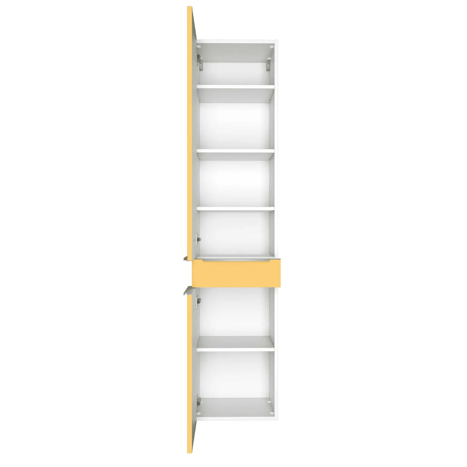 Säulenschrank Hansen 40cm 2 Türen und 1 Schublade - gelb/weiß