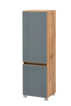 Säulenschrank Helina 40cm 2 Türen - Eiche/grau