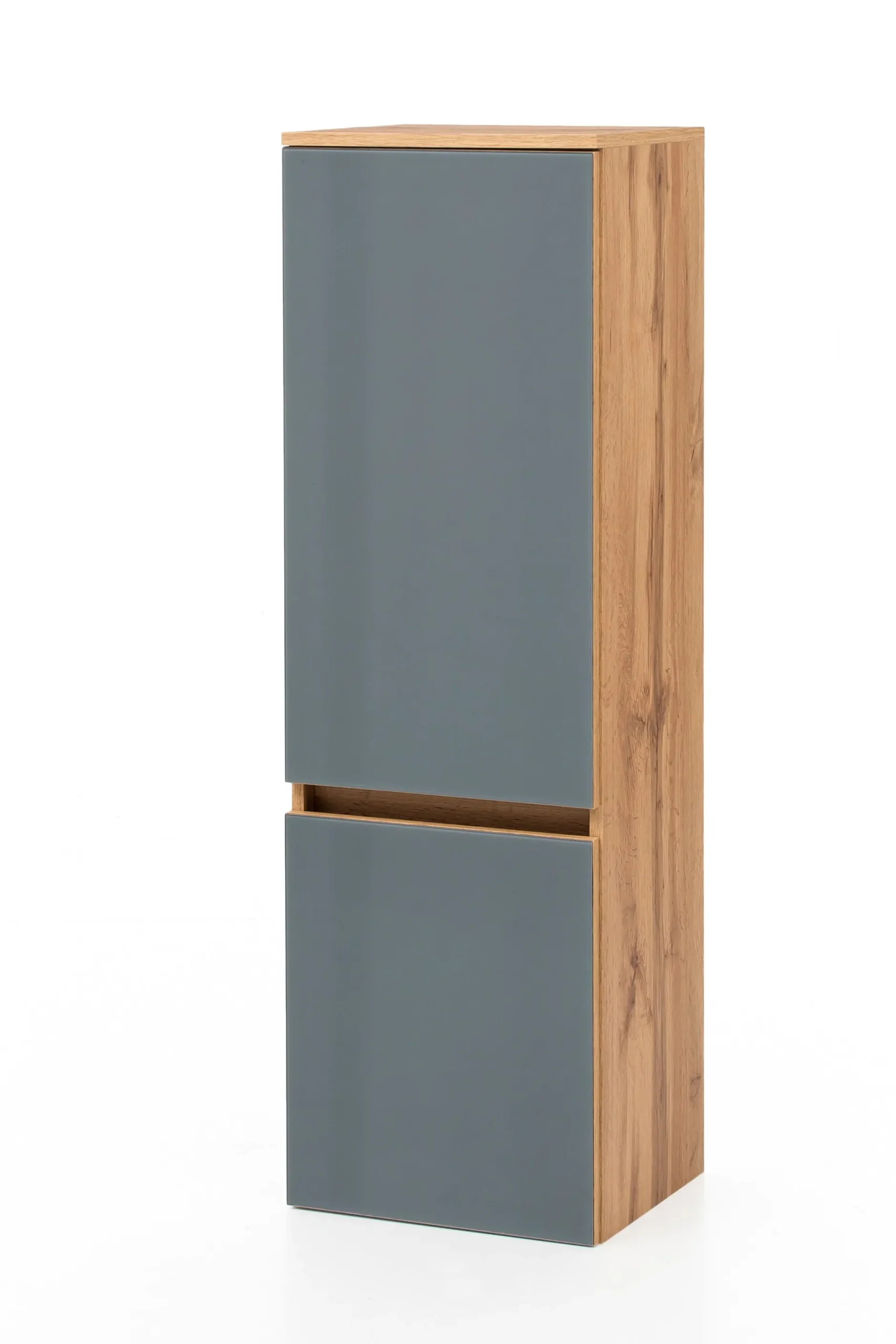 Säulenschrank Helina 40cm 2 Türen - Eiche/grau