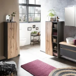 Säulenschrank Karan 37cm 1 Tür - Eiche/anthrazit