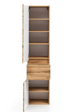 Säulenschrank Kornel 40cm 2 Türen und 1 Schublade - Eiche
