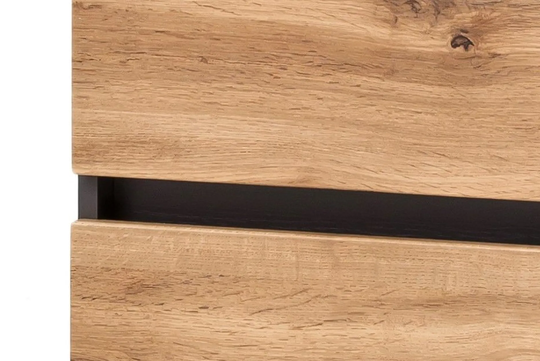 Säulenschrank Kornel/Luna 40cm 2 Türen und 1 Schublade - graphitgrau/Eiche