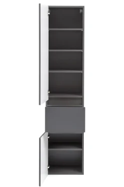 Säulenschrank Kornel/Pisca 40cm 2 Türen und 1 Schublade - graphitgrau