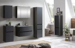 Säulenschrank Kornel/Pisca 40cm 2 Türen und 1 Schublade - graphitgrau