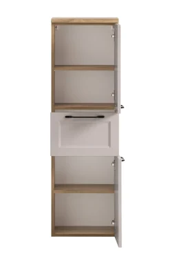 Säulenschrank Meran | 40 x 35 x 130 cm | Wandmontierbar | Farbe Kaschmir