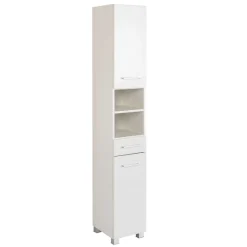 Säulenschrank Pares 30cm 2 Türen und 1 Schublade - weiß