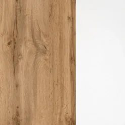 Säulenschrank Pares 30cm 2 Türen und 1 Schublade - Eiche weiß/wotan