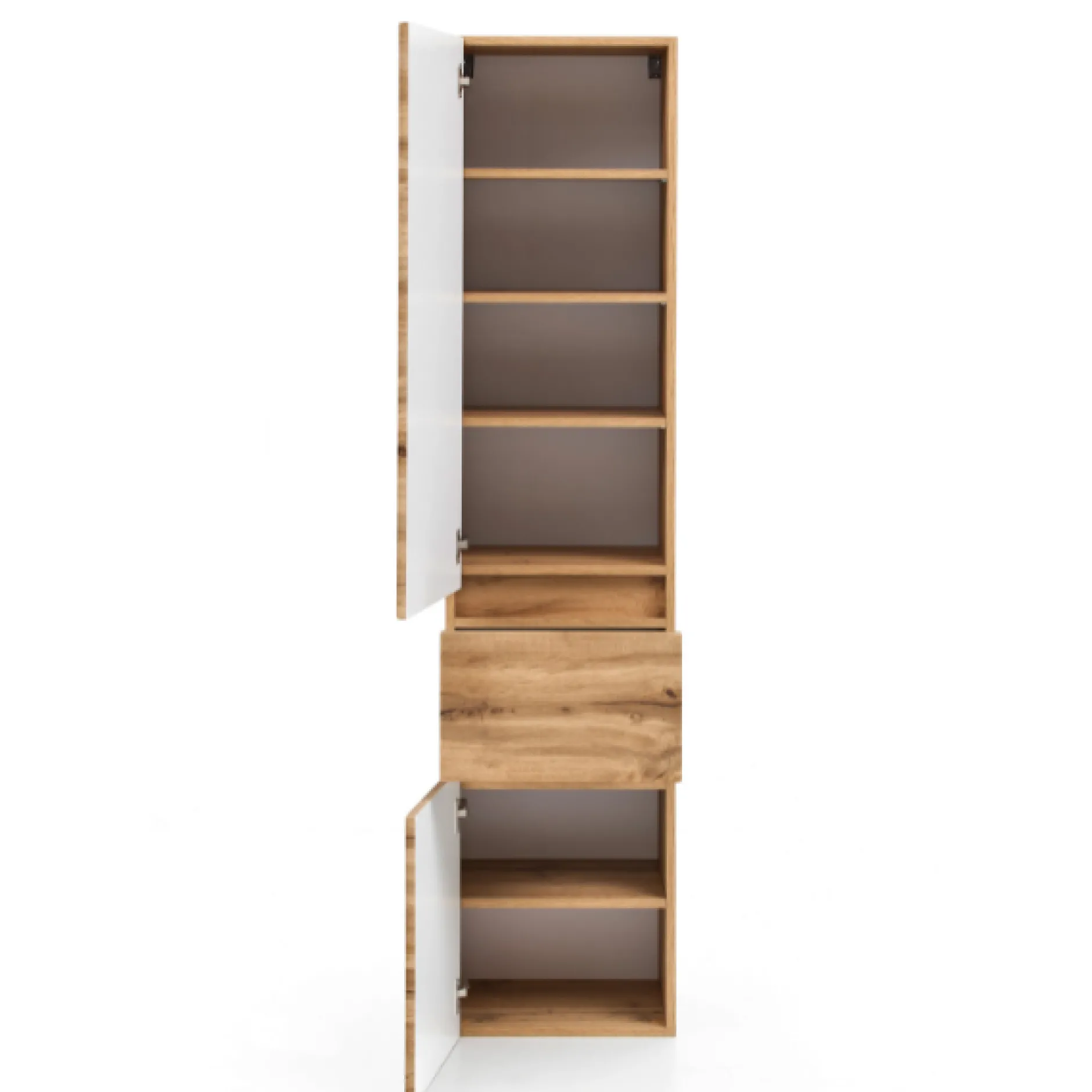 Säulenschrank Pisca 40cm 1 Schublade und 2 Türen - Eiche