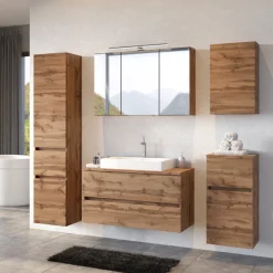 Säulenschrank Pisca 40cm 1 Schublade und 2 Türen - Eiche