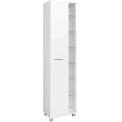 Säulenschrank Portofino | 45 x 35 x 180 cm | Weiß