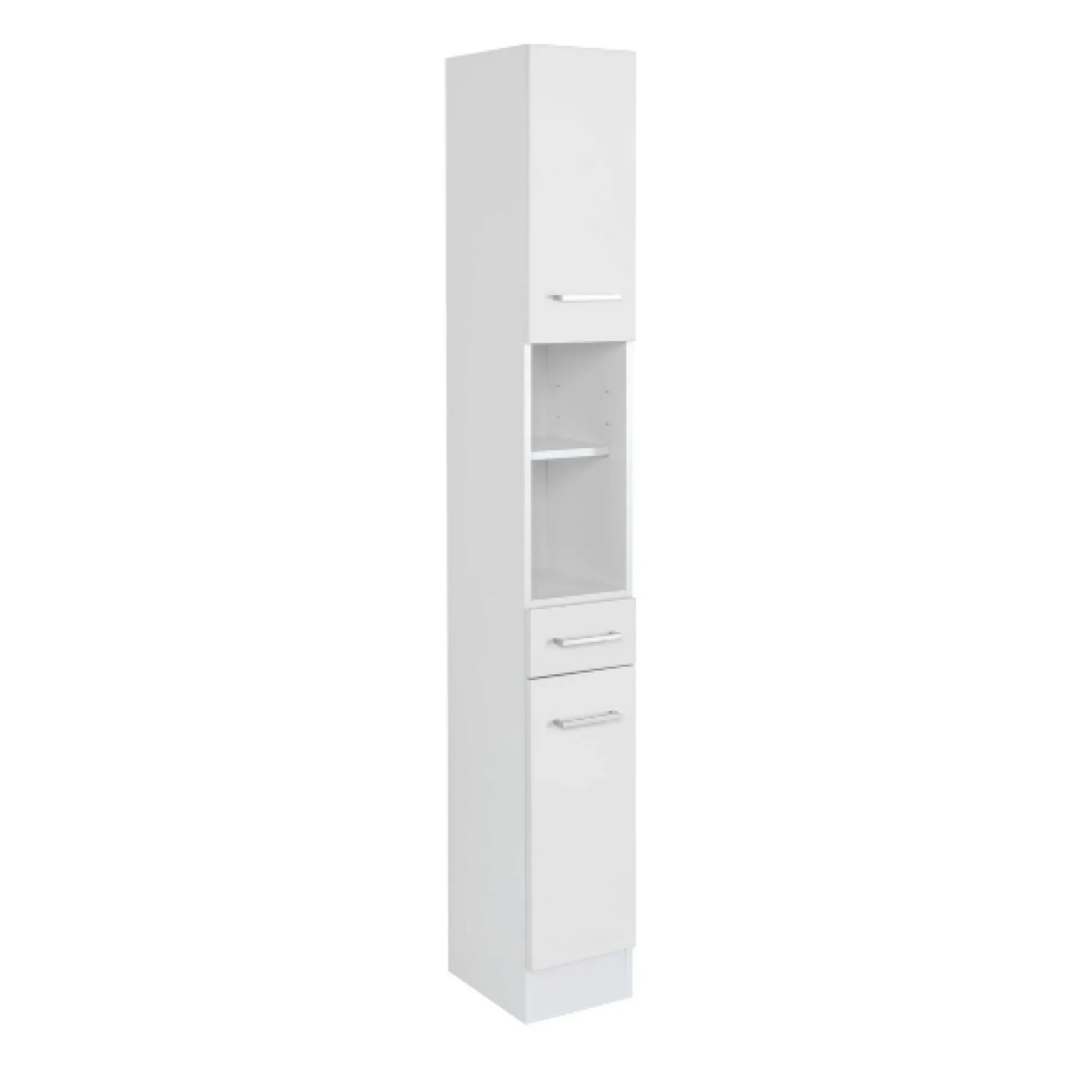 Säulenschrank Ricca 25cm 2 Türen und 1 Schublade - weiß