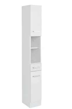 Säulenschrank Ricca 25cm 2 Türen und 1 Schublade - weiß