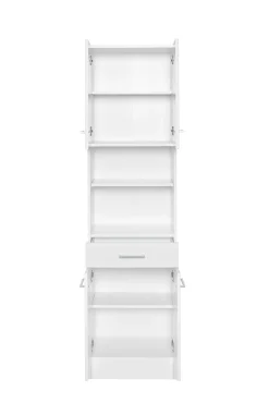 Säulenschrank Ricca 50cm 4 Türen und 1 Schublade - weiß