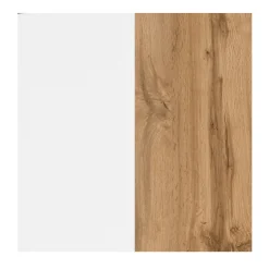 Säulenschrank Sefa 30cm 2 Türen und 1 Schublade - Eiche/Weiß