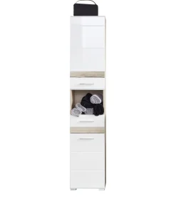 Säulenschrank Set-Eins | 37 x 31 x 182 cm | San Remo Oak Light