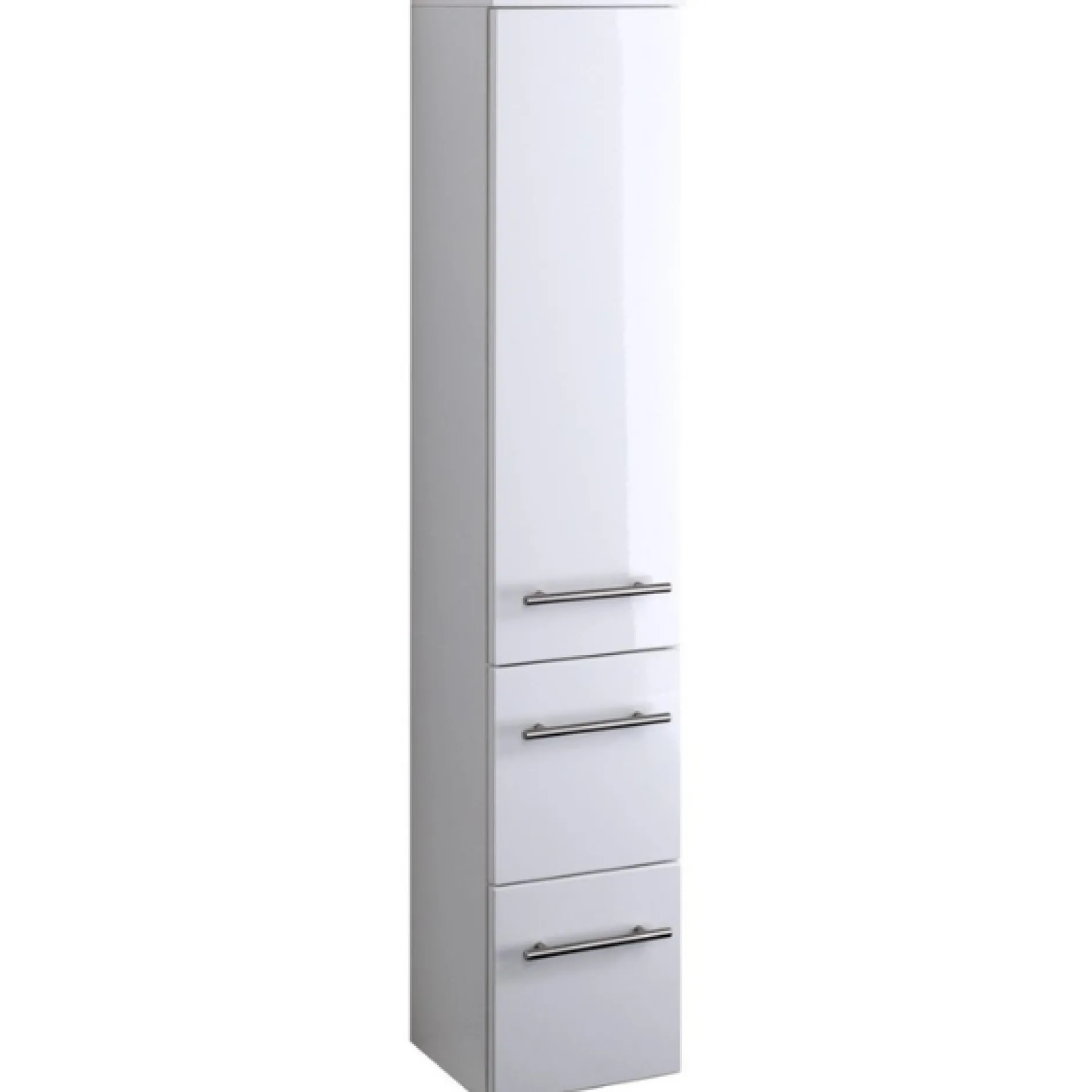Säulenschrank Small 25cm 1 Tür und 2 Schubladen - hochglänzend weiß