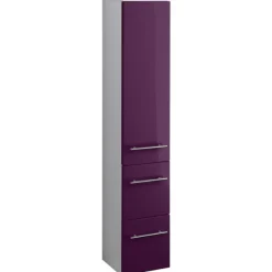 Säulenschrank Small 25cm 1 Tür und 2 Schubladen - hochglänzend lila