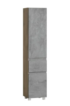 Säulenschrank Varese | 40 x 35 x 180 cm | Betonfarbenes Design