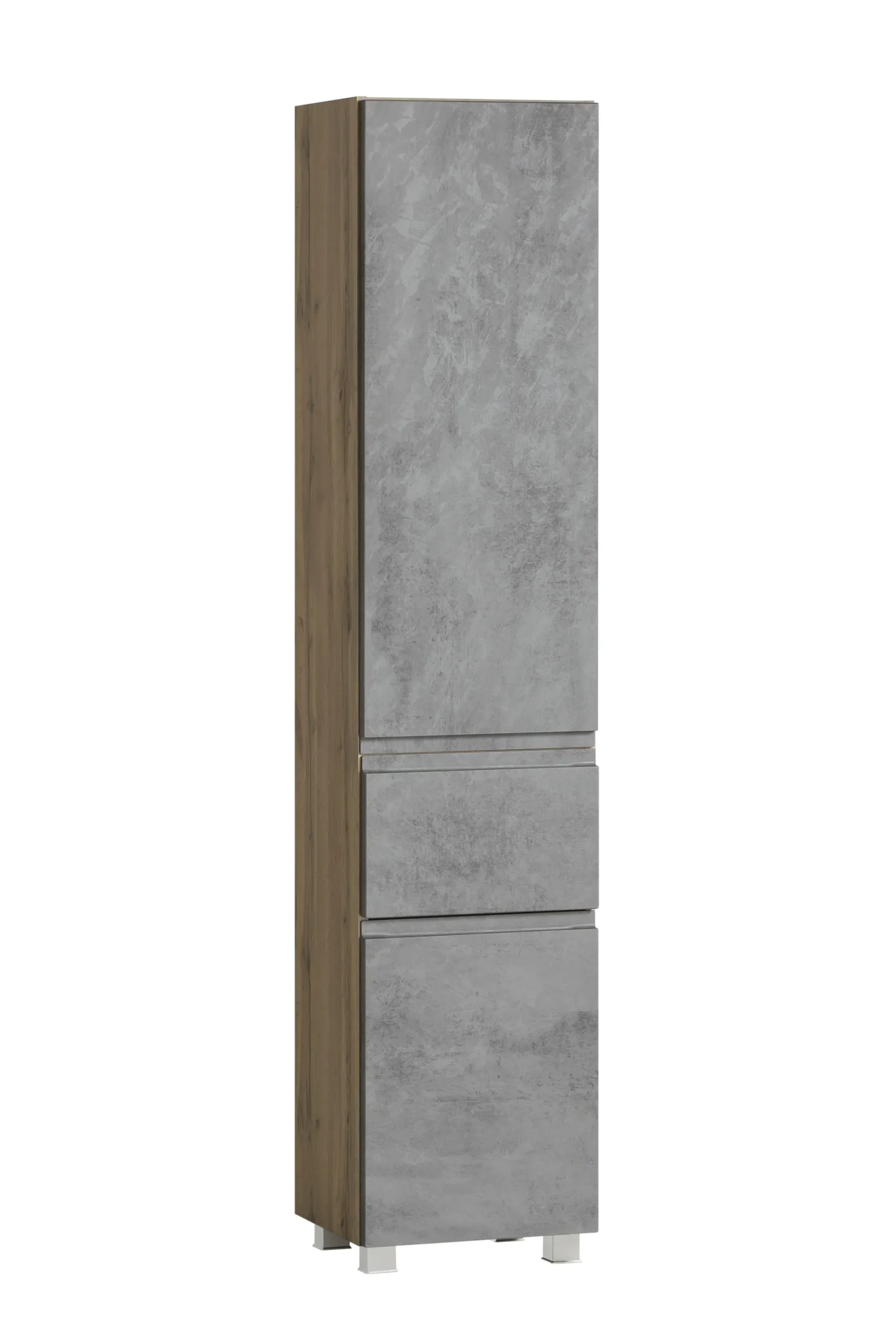 Säulenschrank Varese | 40 x 35 x 180 cm | Betonfarbenes Design