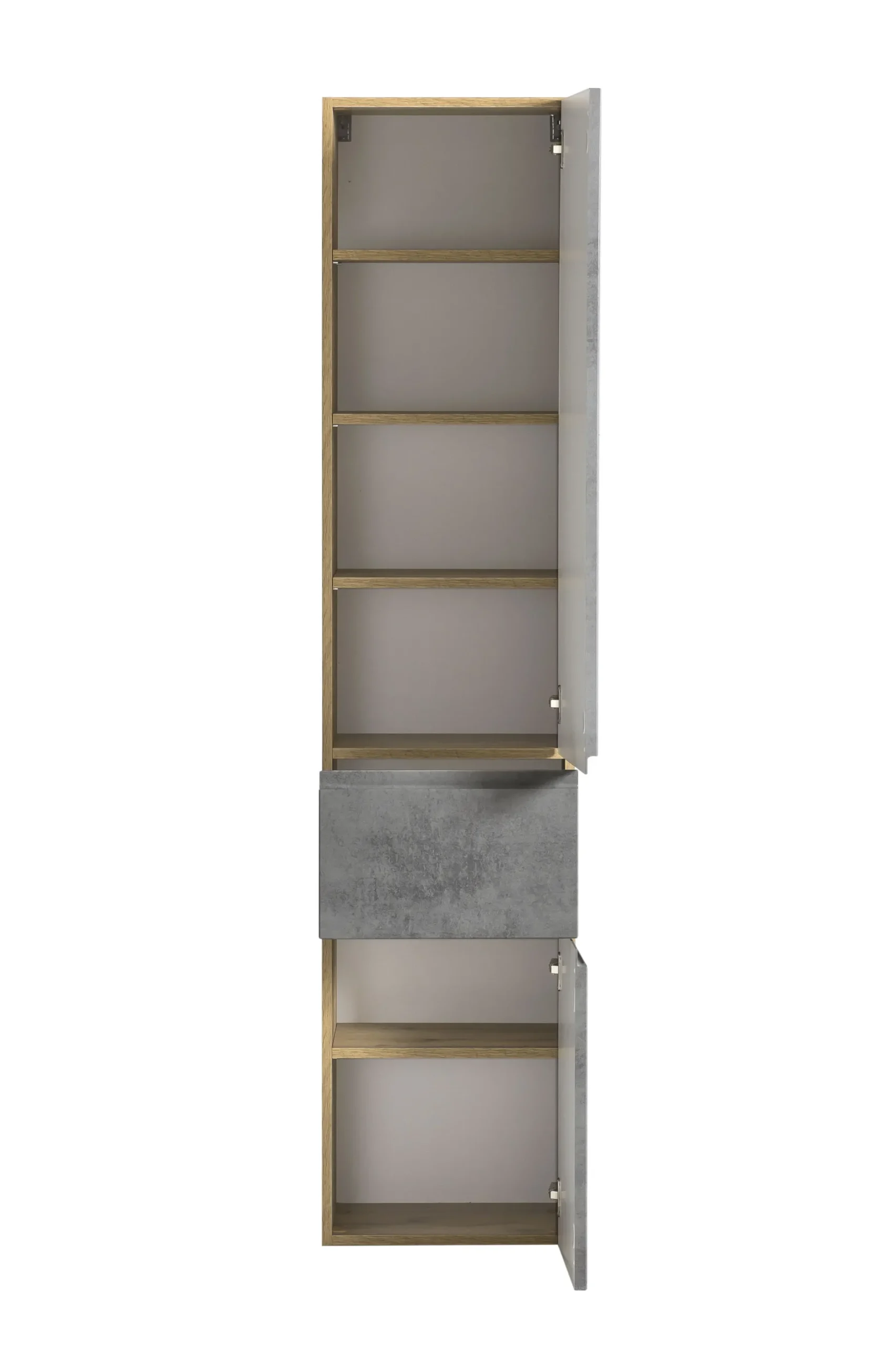 Säulenschrank Varese | 40 x 35 x 180 cm | Betonfarbenes Design