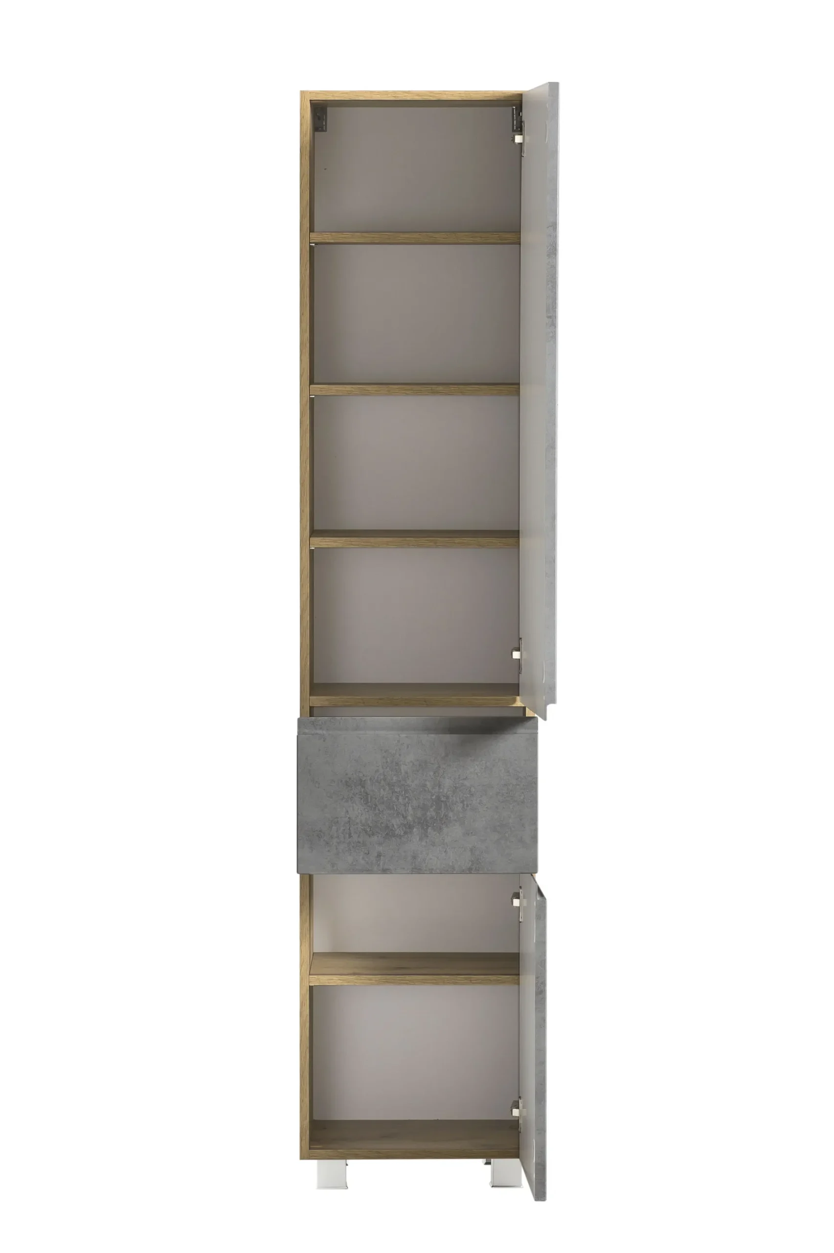Säulenschrank Varese | 40 x 35 x 180 cm | Betonfarbenes Design