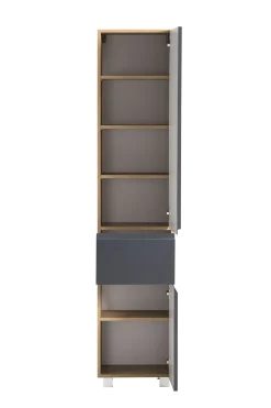 Säulenschrank Varese | 40 x 35 x 180 cm | Design Graphitgrau