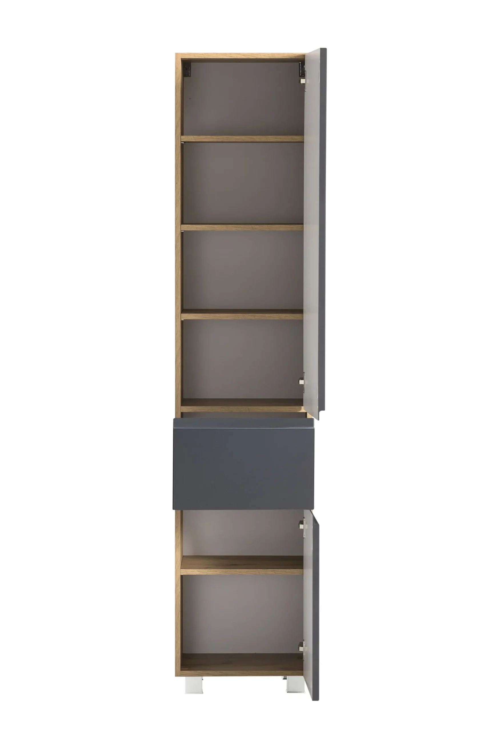 Säulenschrank Varese | 40 x 35 x 180 cm | Design Graphitgrau
