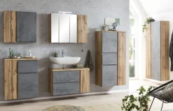 Säulenschrank Varese | 65 x 35 x 180 cm | Farbe Beton