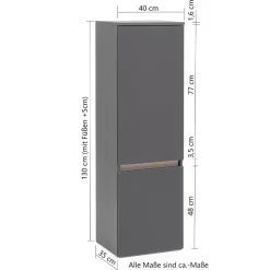 Säulenschrank Vikas 2 Türen - anthrazit
