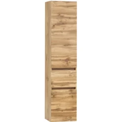 Säulenschrank Vikas 2 Türen und 1 Schublade - Eiche