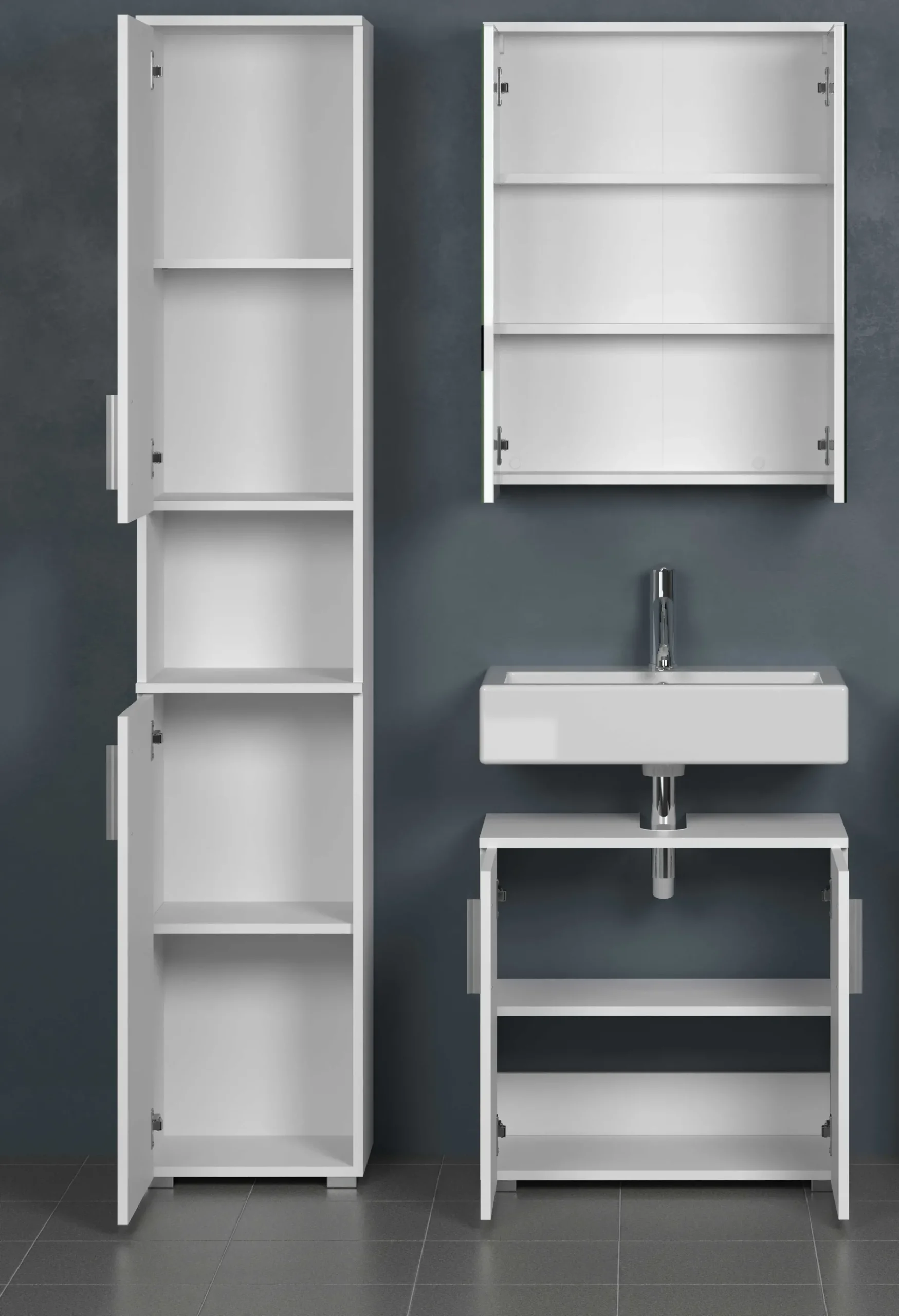 Säulenschrank Wons | 37 x 31 x 192 cm | weiß