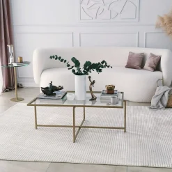 Sun Couchtisch | GEHÄRTETES GLAS | Gold