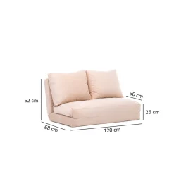 Taida 2-Sitzer-Schlafsofa | Metallrahmen | Creme